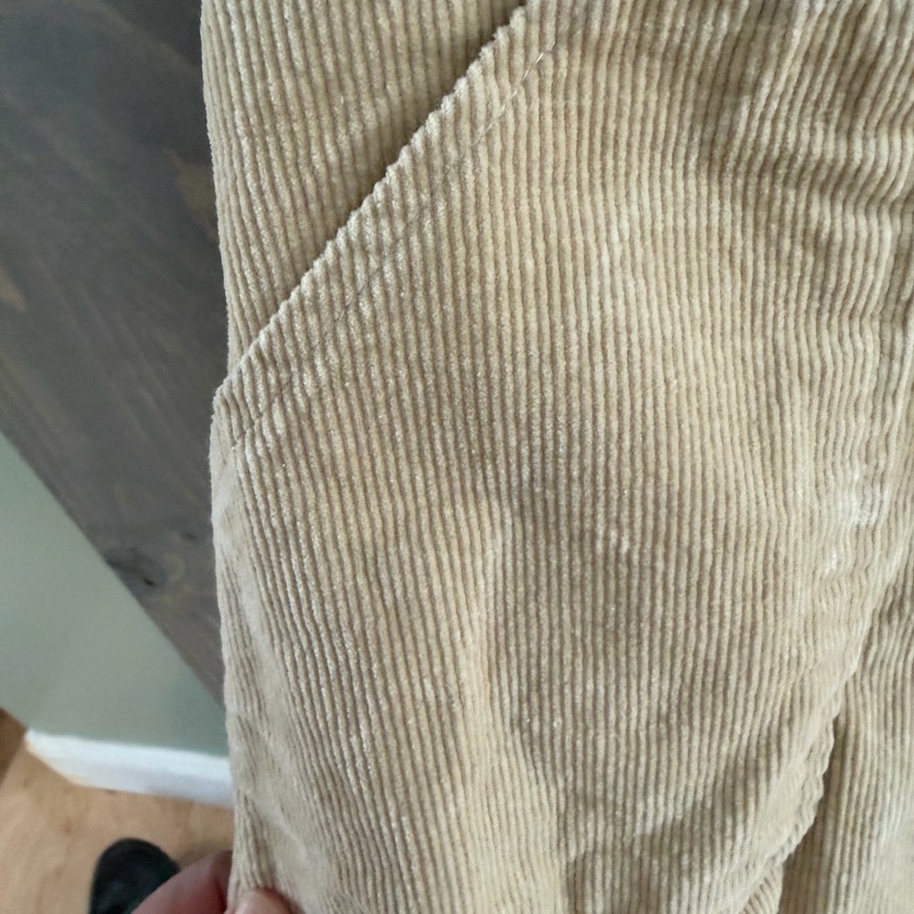 Y2K Simplee Apparel Tan Corduroy Mini Skirt Zip Front Cabincore Size M - Picture 4 of 7